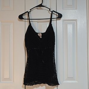 Faded Glory Black Crochet Tank Top